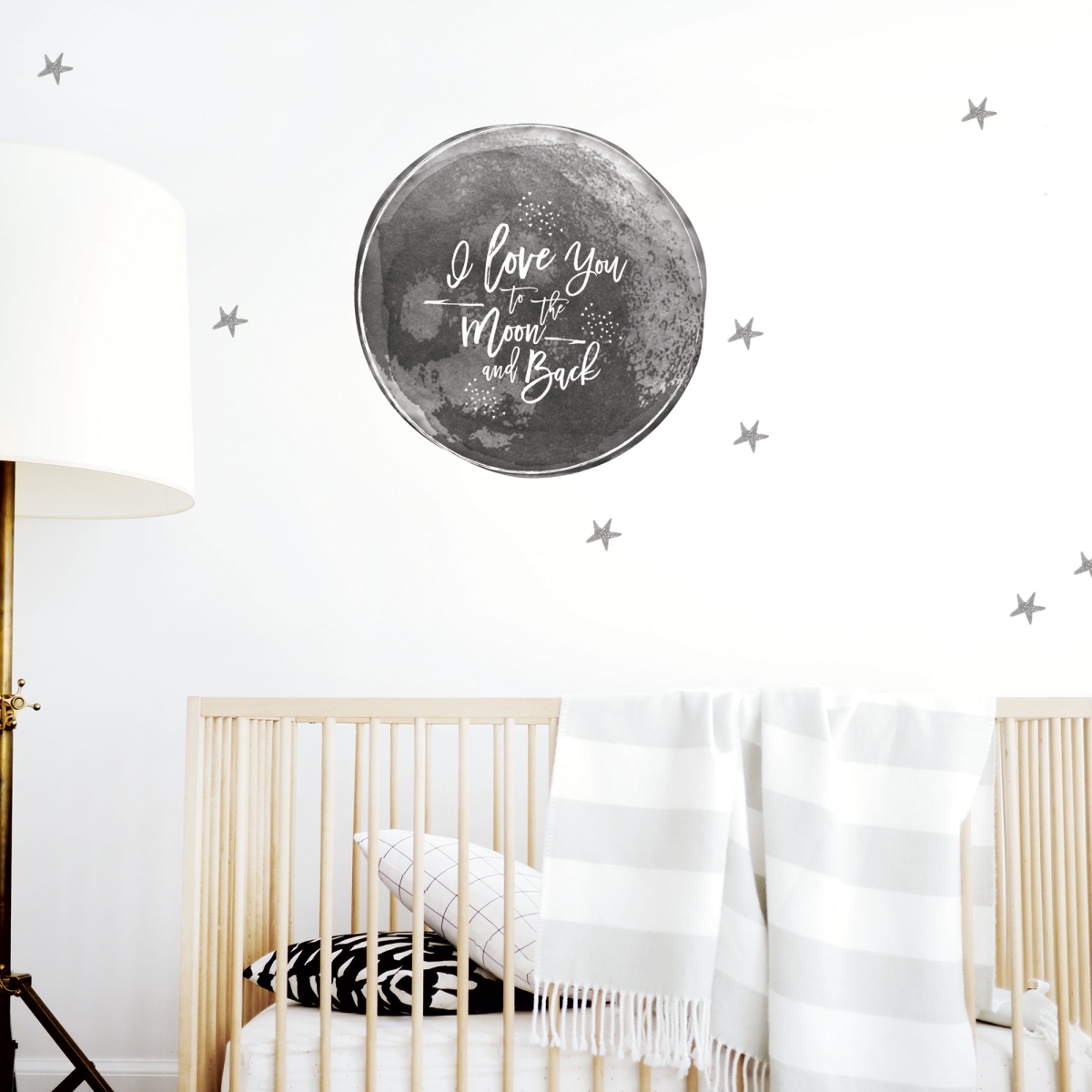 Wd-ttm-1 To The Moon & Back Wall Decal - Mix Of Gray With White
