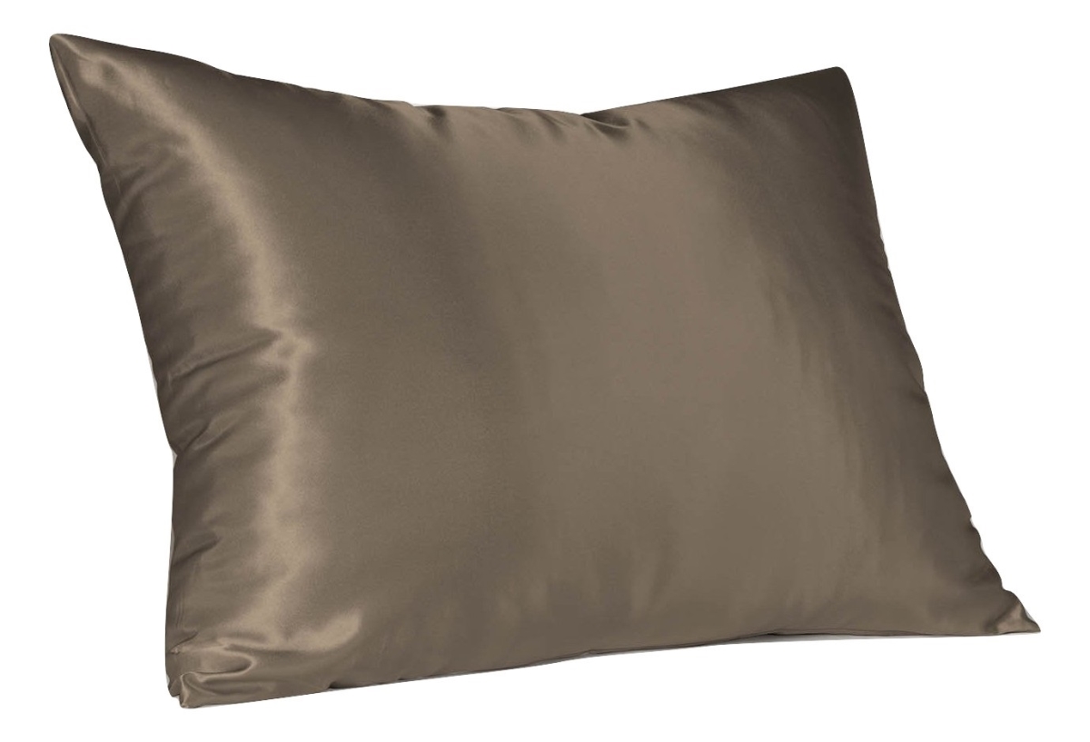 4100qpew Satin Pillowcase With Hidden Zipper Queen - Pewter