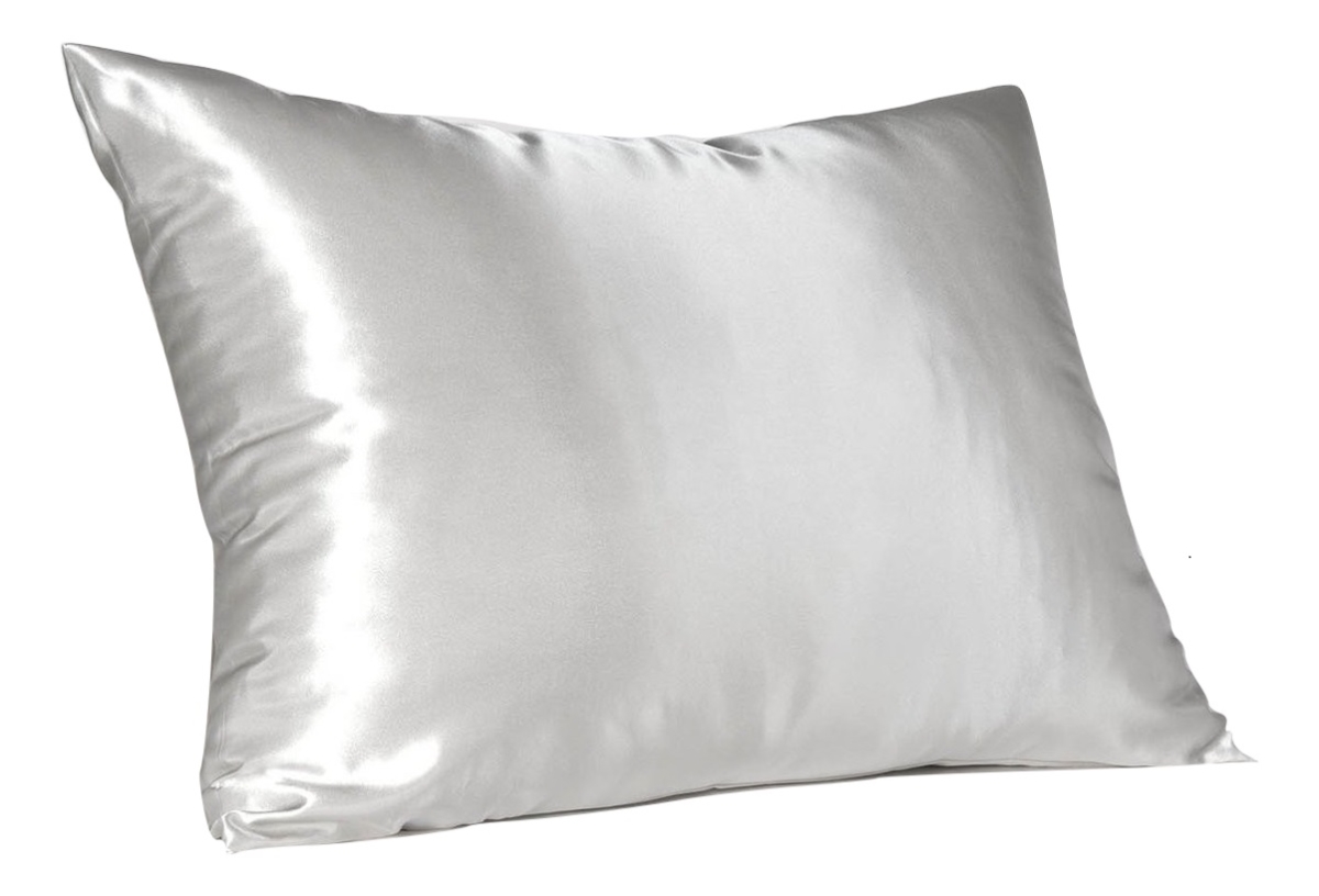 4100qwht Satin Pillowcase With Hidden Zipper Queen - White