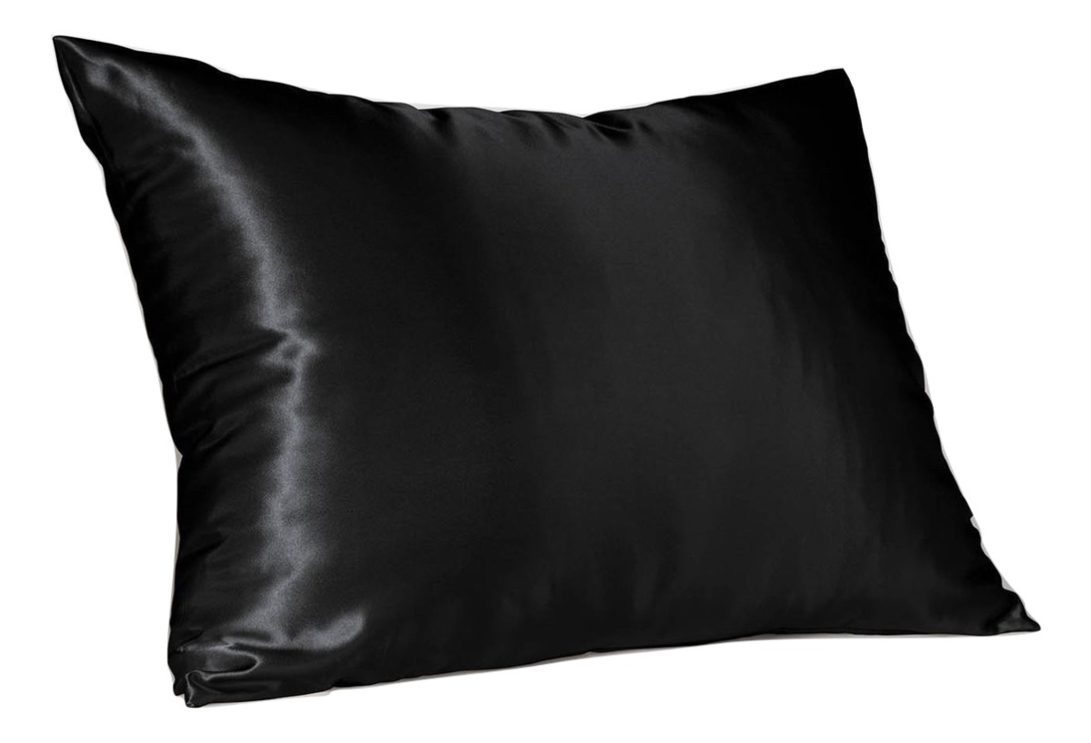 4100sblk Satin Pillowcase With Hidden Zipper Standard - Black