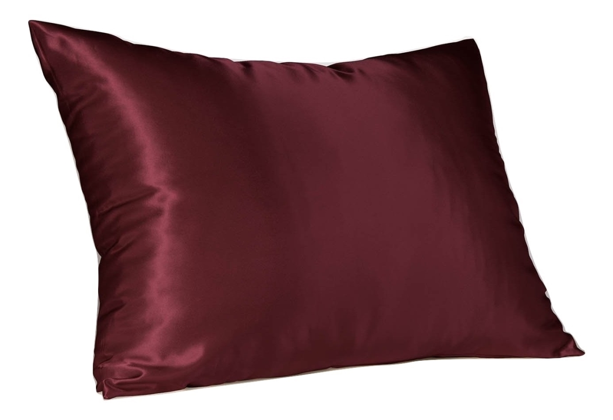 4100sbur Satin Pillowcase With Hidden Zipper Standard - Burgendy