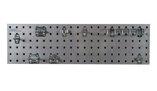 Lbs31t-slv Tool Storage Kit With 1 31.5 X 9 In. 18 Gauge Steel Square Hole Pegboard & 8 Piece Loc Hook Assortment, Silver