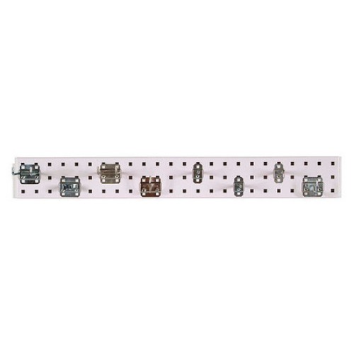 Lbs36g-wht Garden Pegboard Kit With 1 36 X 4.5 In. 18 Gauge Steel Square Hole Pegboard & 8 Piece Loc Hook Assortment, White