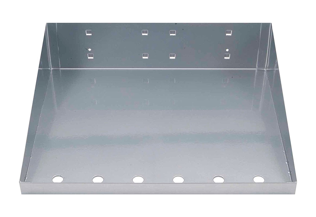 12 X 10 In. Epoxy Powder Coated Locboard Steel Shelf With 6 Holes For Garment Hangers, Silver