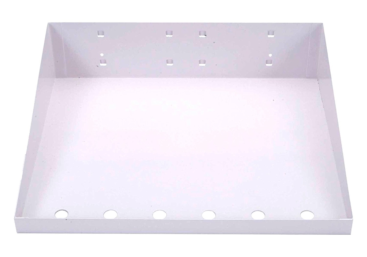 12 X 10 In. Epoxy Powder Coated Locboard Steel Shelf With 6 Holes For Garment Hangers, White
