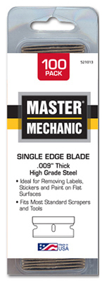 521013 Master Mechanic 100pk Single Edge Blade