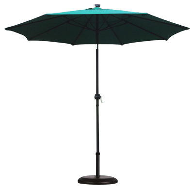 212361 9 Ft. Umbrella With Led Lights - Hunter Green
