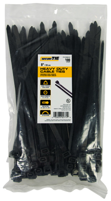 Gardner Bender 221012 8 in. Heavy Duty Cable Tie UV Black - Pack of 100 Gardner Bender 221012 8 in. Heavy Duty Cable Tie UV Black - Pack of 100
