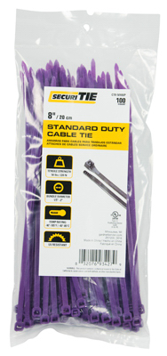Gardner Bender 221021 8 in. Heavy Duty Cable Tie Purple - Pack of 100 Gardner Bender 221021 8 in. Heavy Duty Cable Tie Purple - Pack of 100