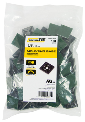 Gardner Bender 221058 0.75 in. Cable Tie Mount Black - Pack of 100 Gardner Bender 221058 0.75 in. Cable Tie Mount Black - Pack of 100