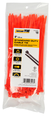 Gardner Bender 221020 8 in. Standard Duty Cable Tie Orange - Pack of 100 Gardner Bender 221020 8 in. Standard Duty Cable Tie Orange - Pack of 100