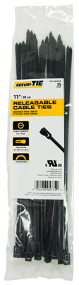 Gardner Bender 221038 11 in. Standard Releasable Cable Tie Black - Pack of 25 Gardner Bender 221038 11 in. Standard Releasable Cable Tie Black - Pack of 25