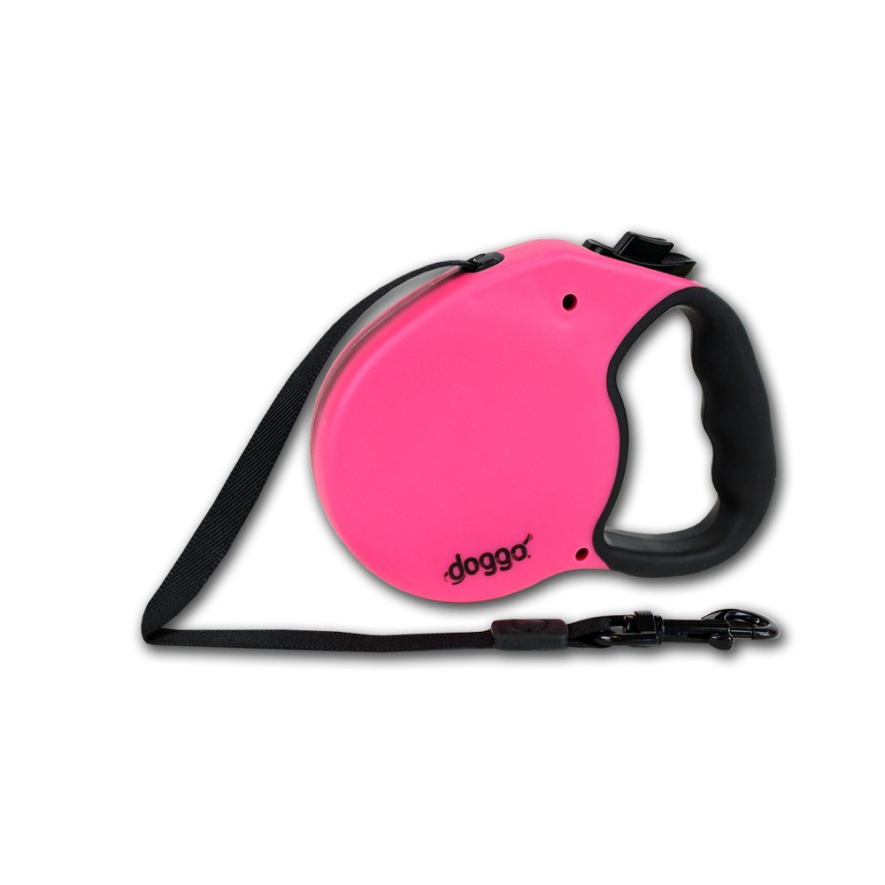 224045 13 Ft. Retractable Dog Leash With Soft Grip Handle - Pink