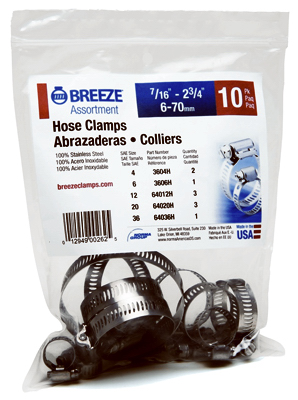 219769 Stainless Steel Hose Clamp, Pack Of 10