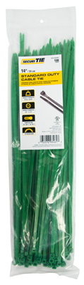 Gardner Bender 220989 14 in. Standard Cable Tie Green - Pack of 100 Gardner Bender 220989 14 in. Standard Cable Tie Green - Pack of 100