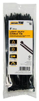Gardner Bender 221014 8 in. Light Duty Cable Tie UV Black - Pack of 100 Gardner Bender 221014 8 in. Light Duty Cable Tie UV Black - Pack of 100