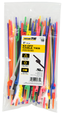 Gardner Bender 221029 6 in. Light Duty EZ-Off Cable Tie Red - Pack of 100 Gardner Bender 221029 6 in. Light Duty EZ-Off Cable Tie Red - Pack of 100