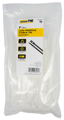 Gardner Bender 221025 8 in. Natural Low Profile Cable Tie - Pack of 100 Gardner Bender 221025 8 in. Natural Low Profile Cable Tie - Pack of 100