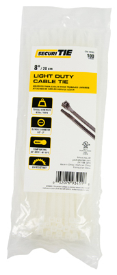 Gardner Bender 221013 8 in. Natural Light Duty Cable Tie - Pack of 100 Gardner Bender 221013 8 in. Natural Light Duty Cable Tie - Pack of 100