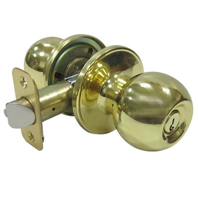 221781 Tru-guard Ball Style Knob Entry Lockset, Polished Brass