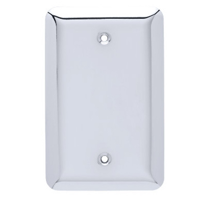 Stamped Round Single Blank Wall Plate, Chrome