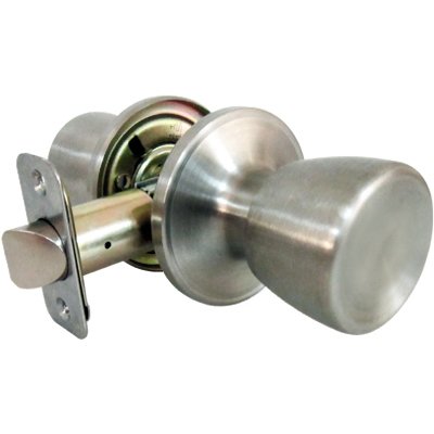 Tru-guard Medium Tulip Style Knob Passage Lockset, Stainless Steel