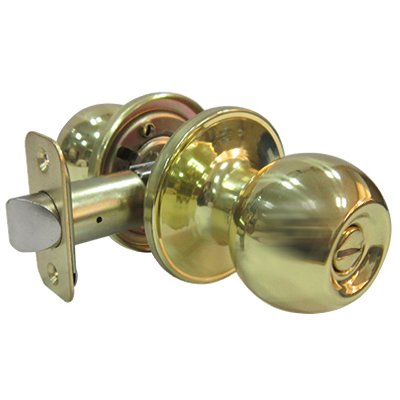 221782 Tru-guard Privacy Lockset, Ball Knob Style - Polished Brass