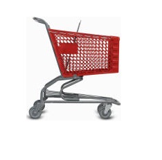 127614 Small Plastic Shopping Cart, Red