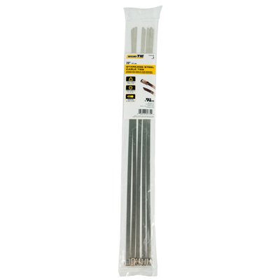 20 In. Wide Cable Tie, Stainless Steel - 5 Per Pack