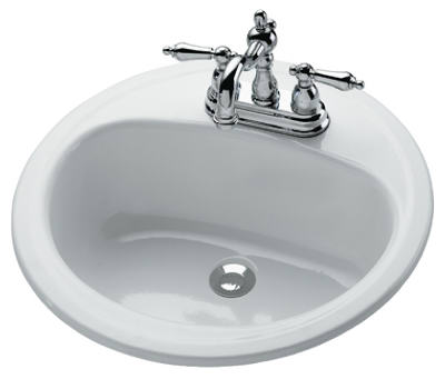 114906 19 X 19 In. Oval Lavatory Sink - White