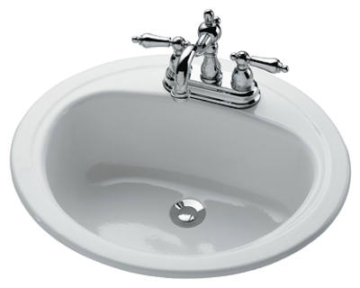 114908 20 X 17 In. Oval Lavatory Sink - White