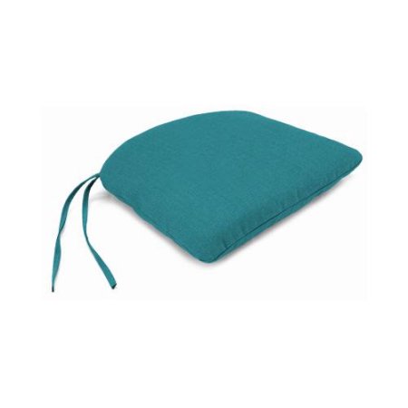 212270 Uptown Bistro Seat Cushion With Ties Spun Polyester Fabric - Blue Husk Texture Lagoon
