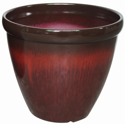 212180 13 X 13 X 11 In. Drip Red Egg Planter