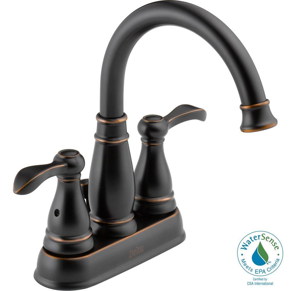 Delta Faucet 211181 4 In. Porter Centerset 2-handle Bathroom Faucet In Oil Rubbed Bronze