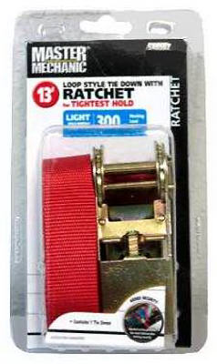 548562 1 X 13 In. Master Mechanic Loop Ratchet Tie Down