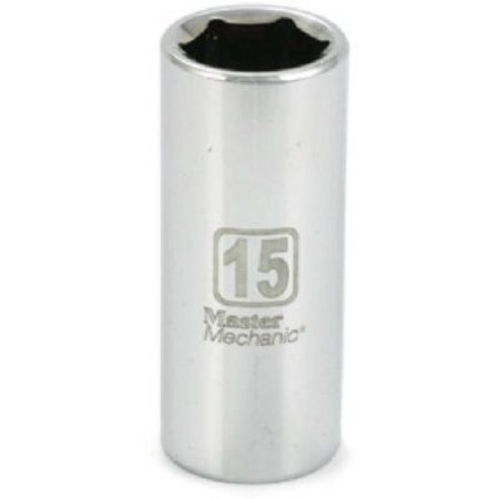 0.38 In. Drive Master Mechanic 15 Mm 6 Point Deep Well Socket