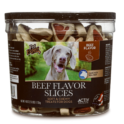 S 215014 40 Oz Tub For Pet Expert Beef Slices Dog Treats