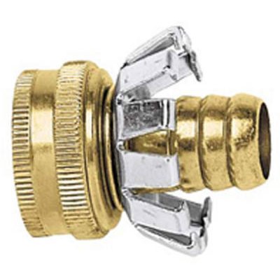0.63 In. Green Thumb Clincher Hose Mender Female Connector, Brass