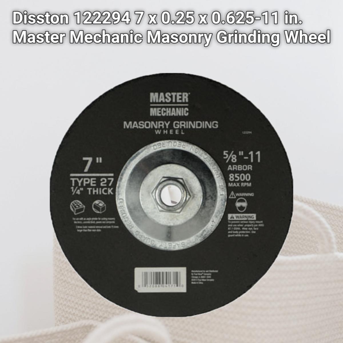 Picture of Disston 122294 7 x 0.25 x 0.625-11 in. Master Mechanic Masonry Grinding Wheel