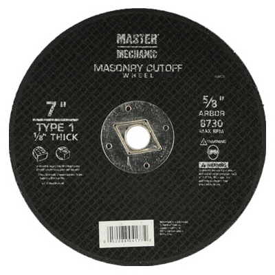 760402 7 X 0.12 In. Master Mechanic Masonry Cutoff Wheel