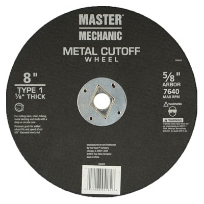 760923 8 X 0.12 In. Master Mechanic Metal Cutoff Wheel