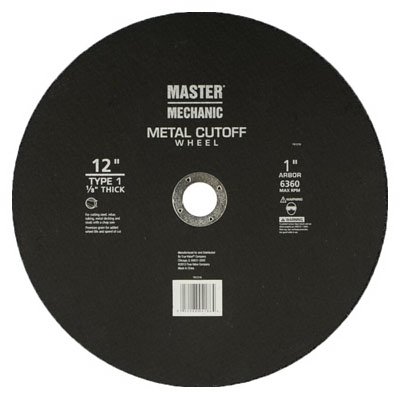 761216 12 X 0.12 X 1 In. Master Mechanic Metal Cutting & Cutoff Wheel