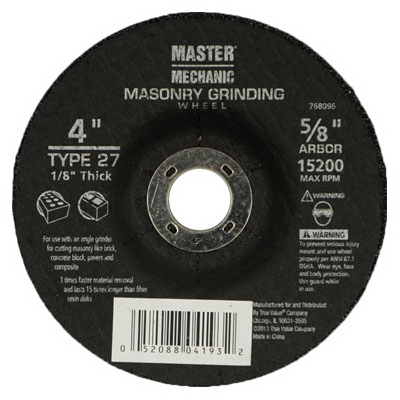 768096 4 X 0.25 X 0.62 In. Master Mechanic Masonry Cutting Wheel