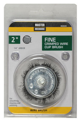 842636 2 In. Master Mechanic Fine Utility Crimped Wire Cup Brush