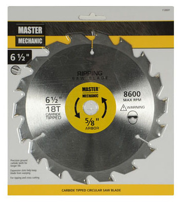 112037 6.5 In. Master Mechanic Combination Saw Blade, 18 Tooth