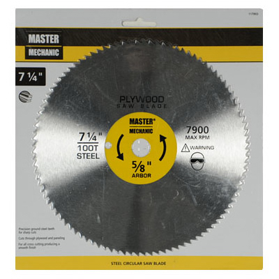 117853 7.25 In. Master Mechanic Panel Blade, 100 Tooth