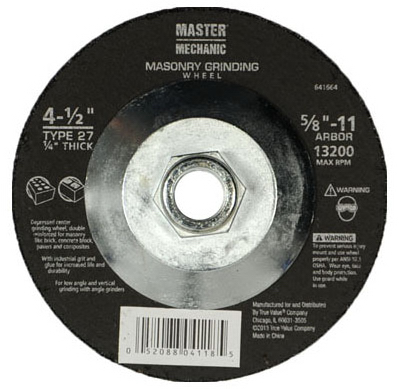641664 4.5 X 0.25 In. Master Mechanic Masonry Grinding Wheel