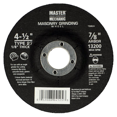 104262 4.5 X 0.125 X 0.875 In. Master Mechanic Metal Cutting Wheel