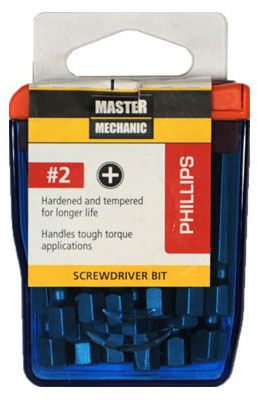 129289 2 In. No.2 Phillips Master Mechanic Screw Driver Bit - Pack Of 18