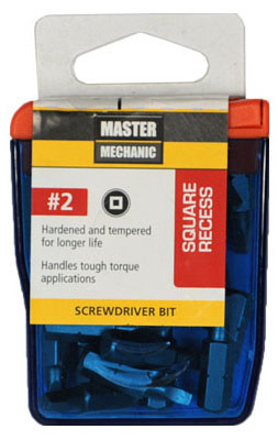 129291 1 In. No.2 Master Mechanic Square Recess Screwdriver Bit - Pack Of 25